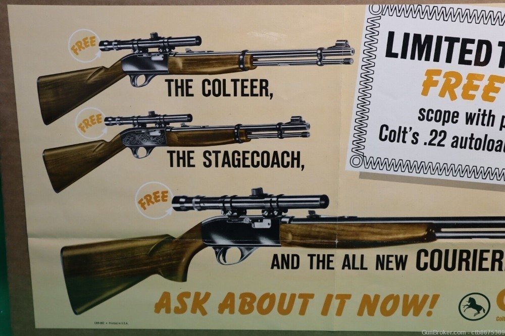 Colt Advertisement Poster Colteer Stagecoach Courier-img-1