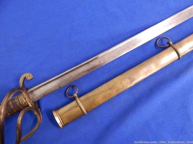 1834 US Dragoons Marked Massachusetts Contract Sword with Scabbard-img-2