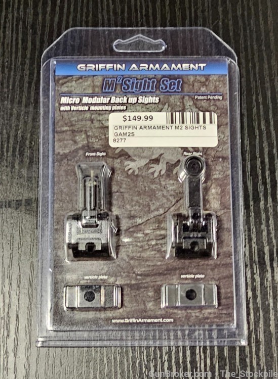 Griffin Armament M2 Sight Set Front & Rear Combo AR15 M16 Micro Flips BUIS -img-0