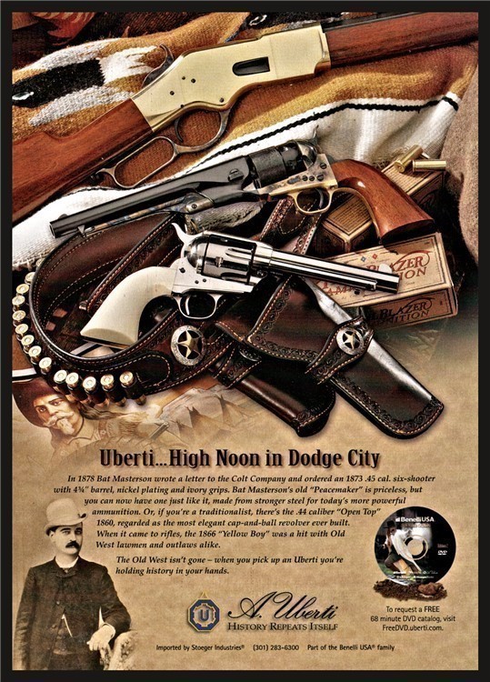 2007 UBERTI 1873 Peacemaker Open Top Revolver and Yellow Boy Rifle PRINT AD-img-0