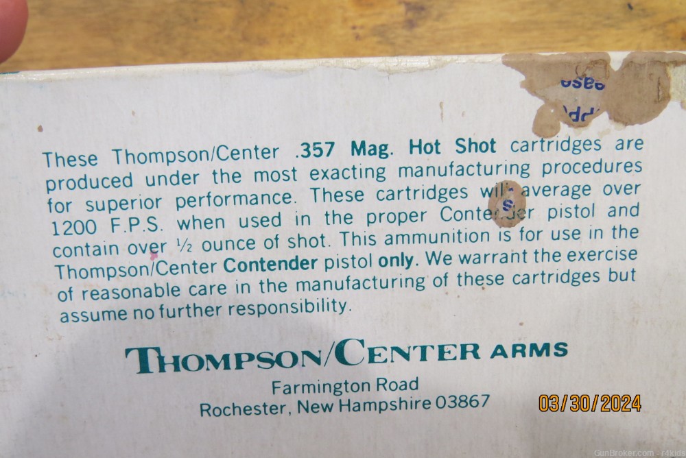 Thompson Center Contender HOT SHOT ammo 357 Mag  #6 shot 20 rounds-img-6
