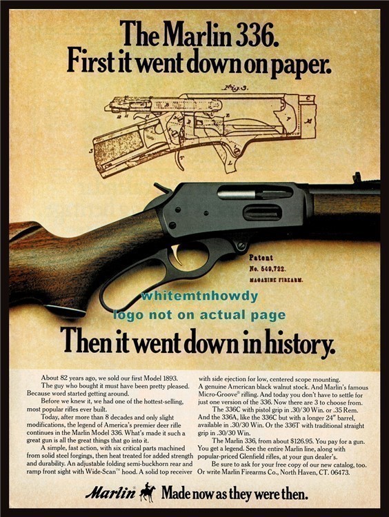 1977 MARLIN 336 Rifle PRINT AD-img-0