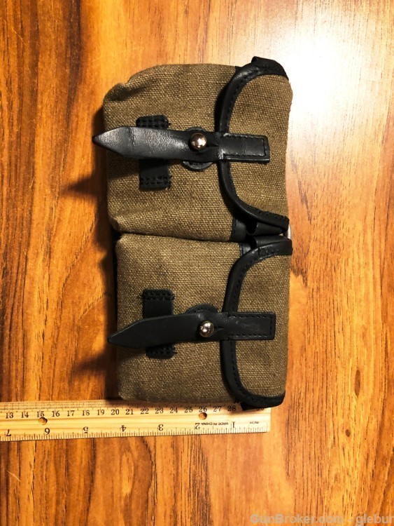 WWII GERMAN G43 K43 GREEN CANVAS AMMO POUCH REPRODUCTION-img-2