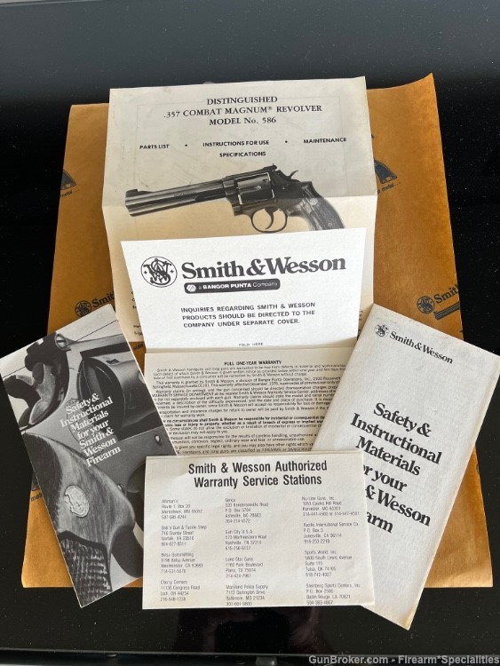 SMITH AND WESSON MODEL 586 REVOLVER FACTORY DOCUMENTS-img-0