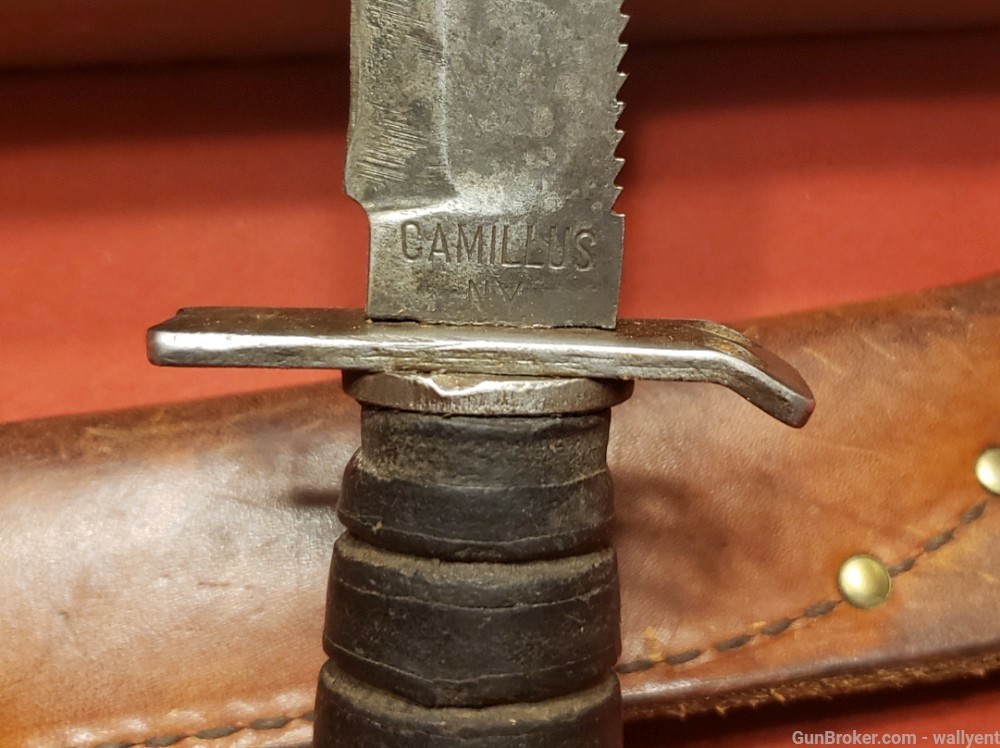 Camillus NY US Military Knife Pilot Survival Original fixed leather sheath -img-8