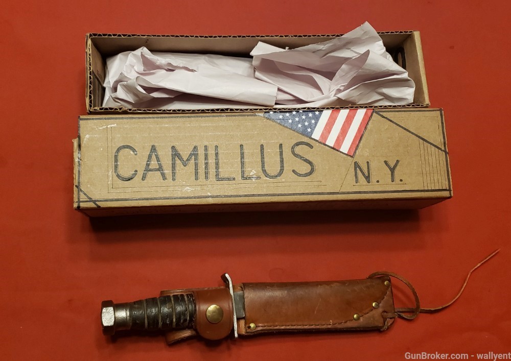 Camillus NY US Military Knife Pilot Survival Original fixed leather sheath -img-0