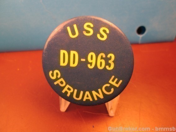 Vintage USS DD-963 SPRANCE Pinback, Destroyer-img-0