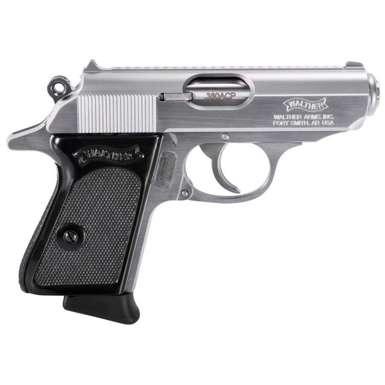 Walther PPK 380 ACP 6+1 Stainless Steel Black Grip 3.3" 4796001-img-1