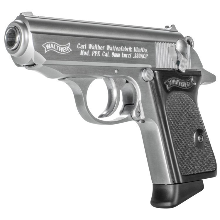 Walther PPK 380 ACP 6+1 Stainless Steel Black Grip 3.3" 4796001-img-2
