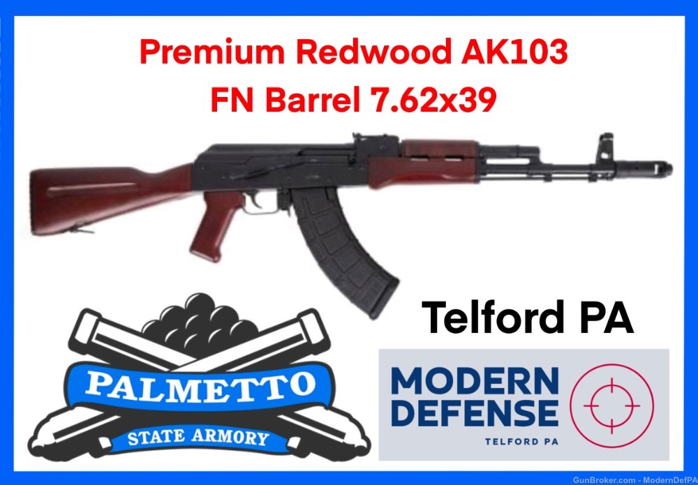 NEW Palmetto State Armory PSA Premium FN Barrel AK103 7.62x39 Redwood AK47-img-0