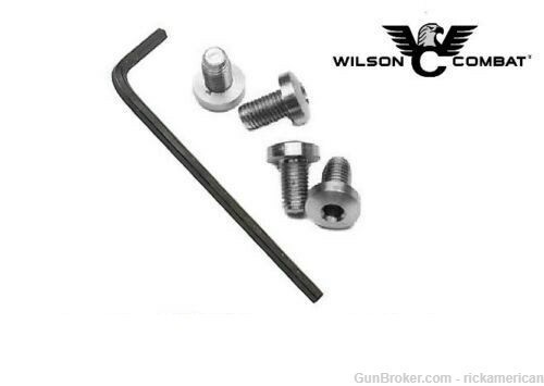 Wilson Combat Grip Screws for 1911 Stainless Steel 4-PK w/ Hex Key # 313S-img-0
