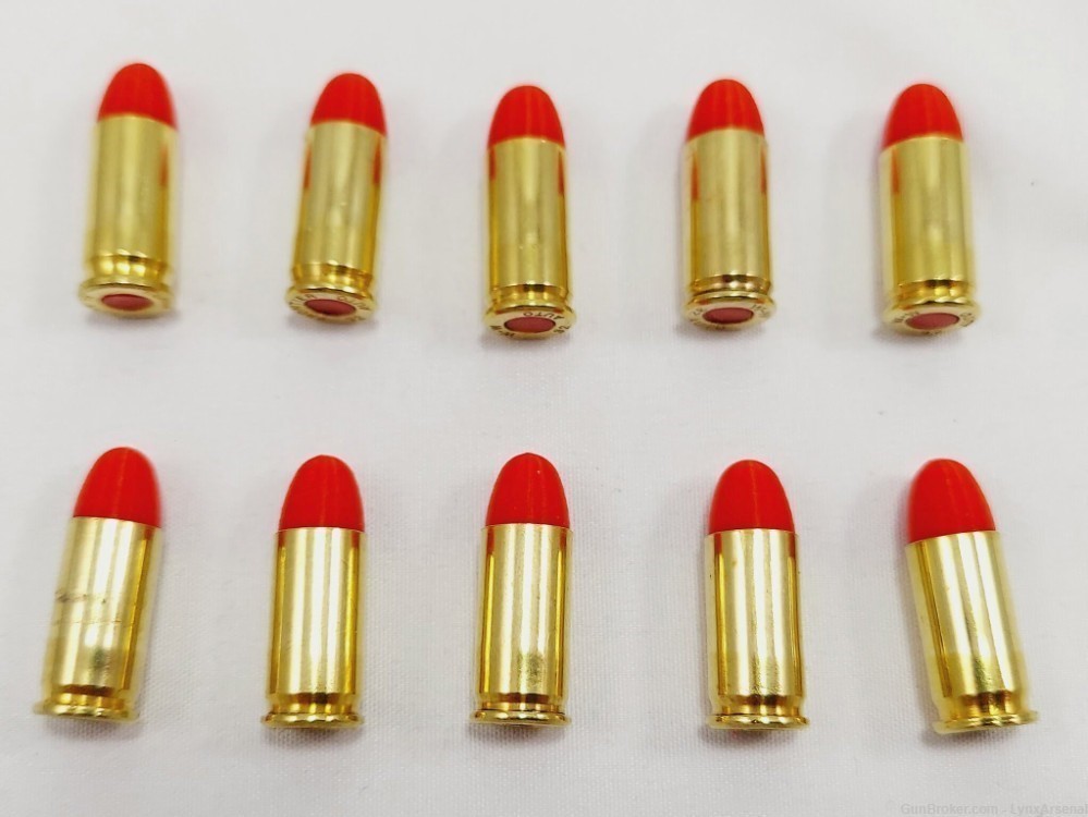 32 ACP Brass Snap caps / Dummy Training Rounds - Set of 10 - Red-img-2