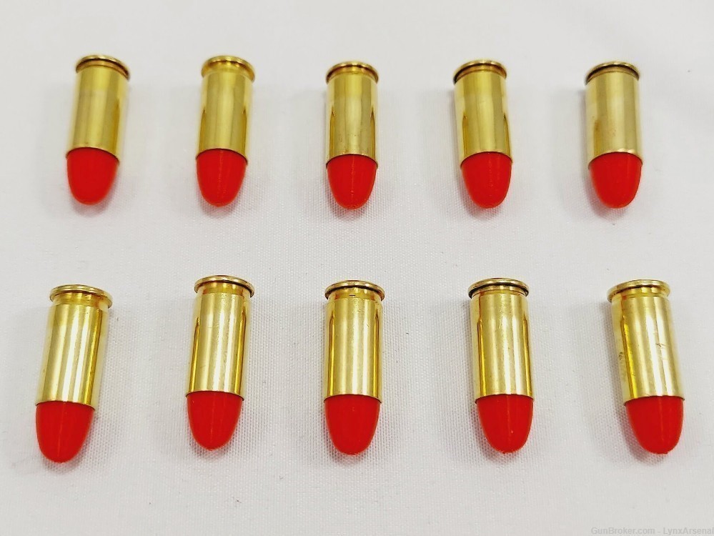 32 ACP Brass Snap caps / Dummy Training Rounds - Set of 10 - Red-img-4