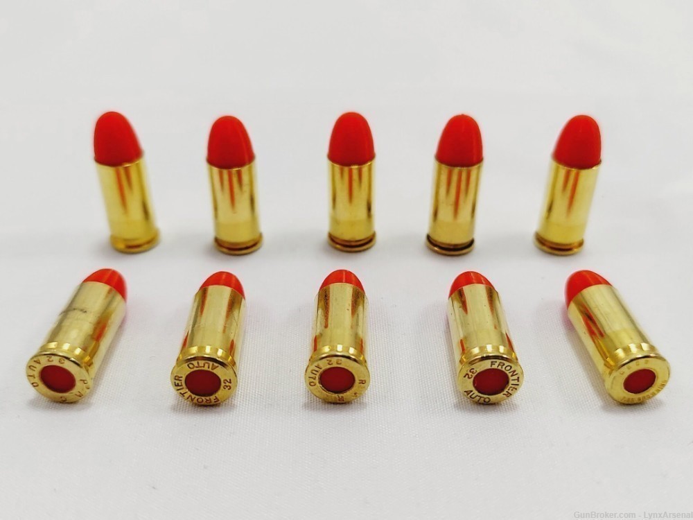 32 ACP Brass Snap caps / Dummy Training Rounds - Set of 10 - Red-img-0