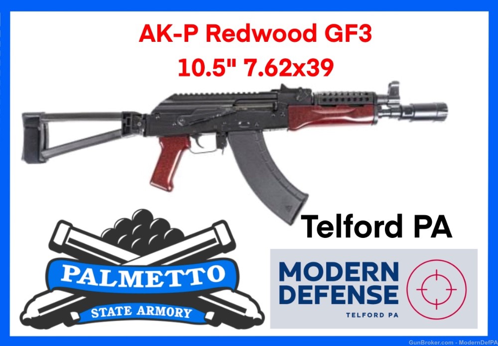 NEW Palmetto State Armory PSA GF3 AKP AK-P 7.62x39 Folder Redwood AK47-img-0