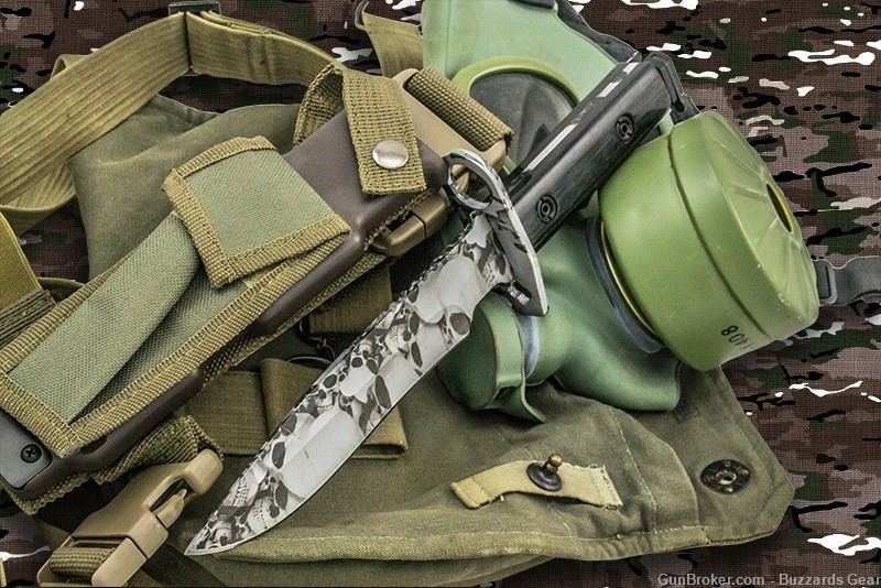 Heavy Duty Shadow Ops AR-15 Bayonet Undead Skull - Grey-img-3