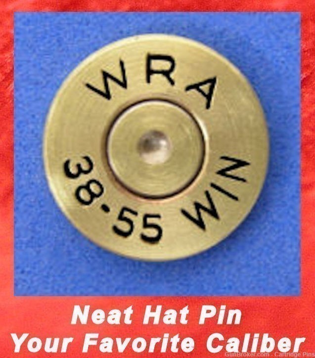 Winchester WRA 38-55 WIN Brass Cartridge Hat Pin  Tie Tac  Ammo Bullet-img-0