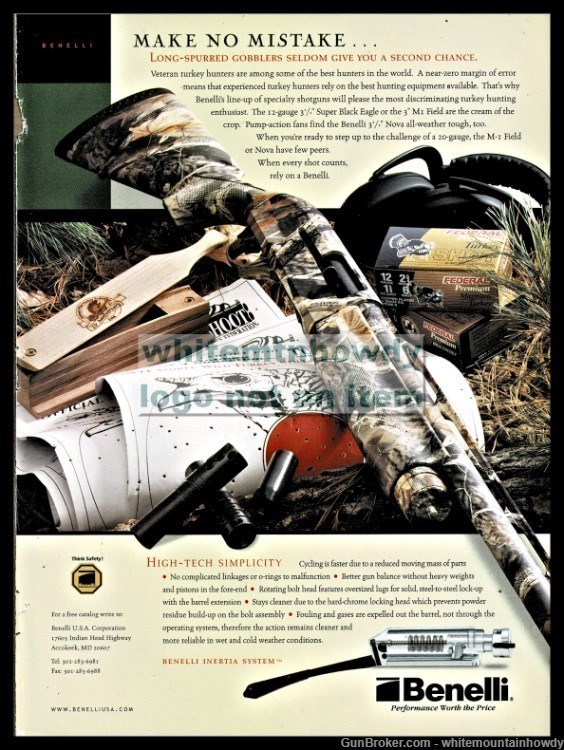 2003 BENELLI Super Black Eagle Turkey Shotgun Original PRINT AD-img-0