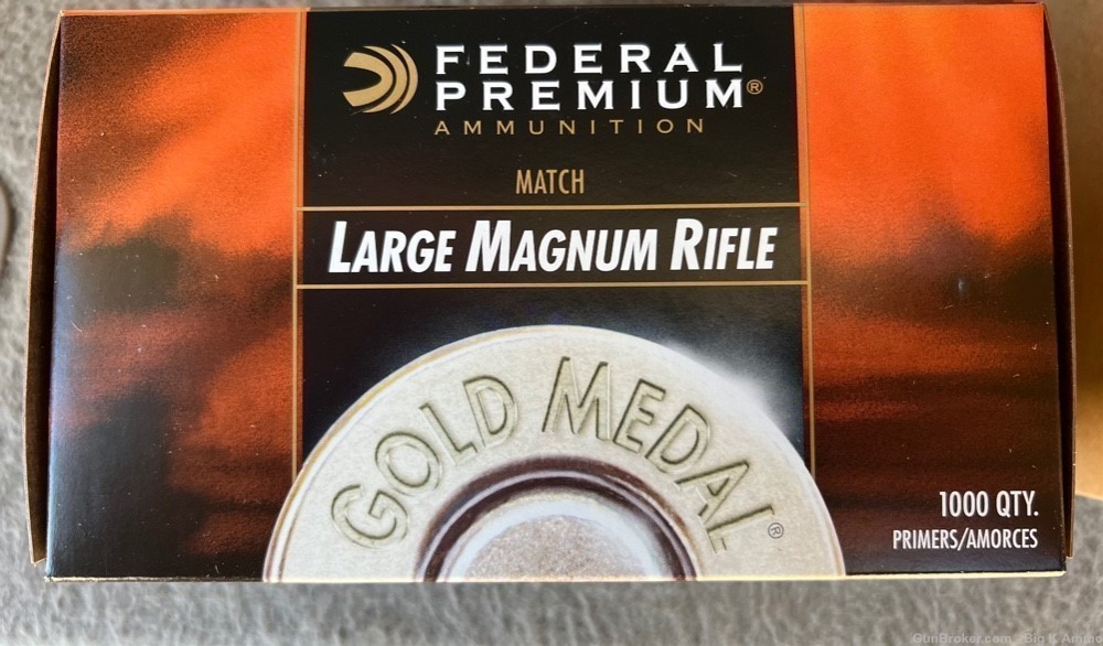1000 Federal Premium Gold Medal No. GM215M Large Rifle Mag Primers 1,000-img-0
