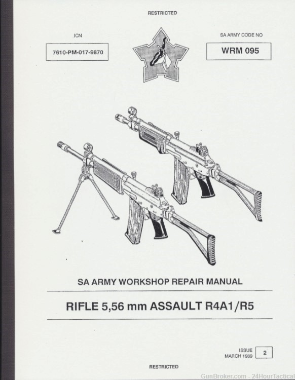 R4A1/R5 LM4/LM5 South African Army Work Shop Repair Manual Issue 2 Galil-img-0