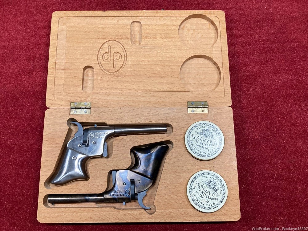 Pair of Pedersoli Derringer Rider Parlor Pistols with wooden case-img-0