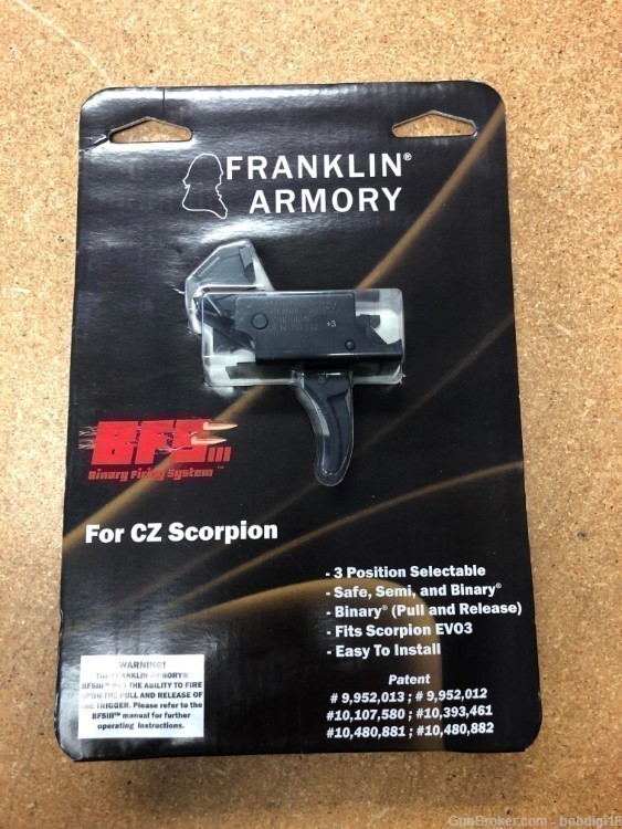 Franklin Armory BFSIII CZ-C1 Binary Firing System III Trigger CZ Scorpion-img-1