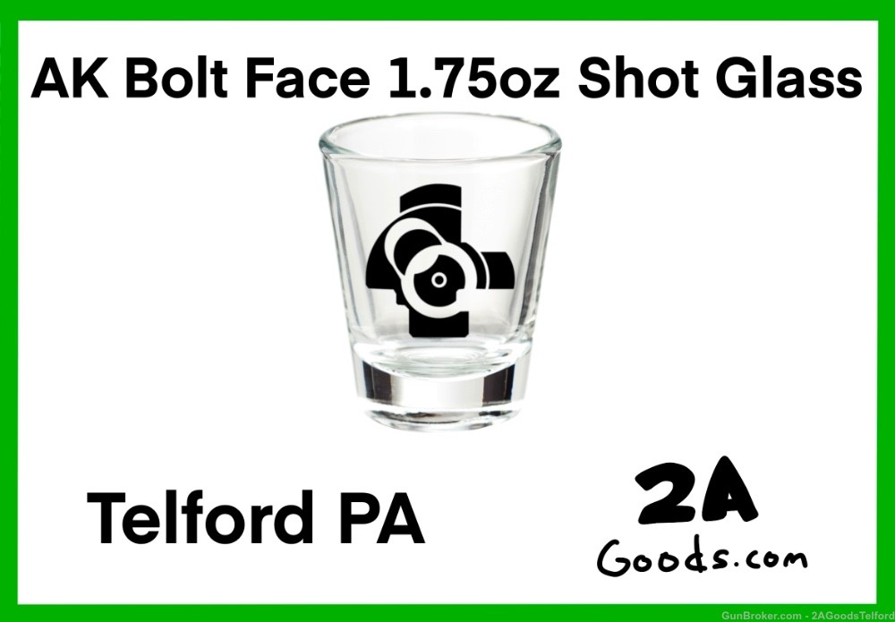 AK47 AK74 Saiga Bolt Face 7.62x39 SGL21 SGL20 SGL31 7.62 1.75oz Shot Glass-img-0