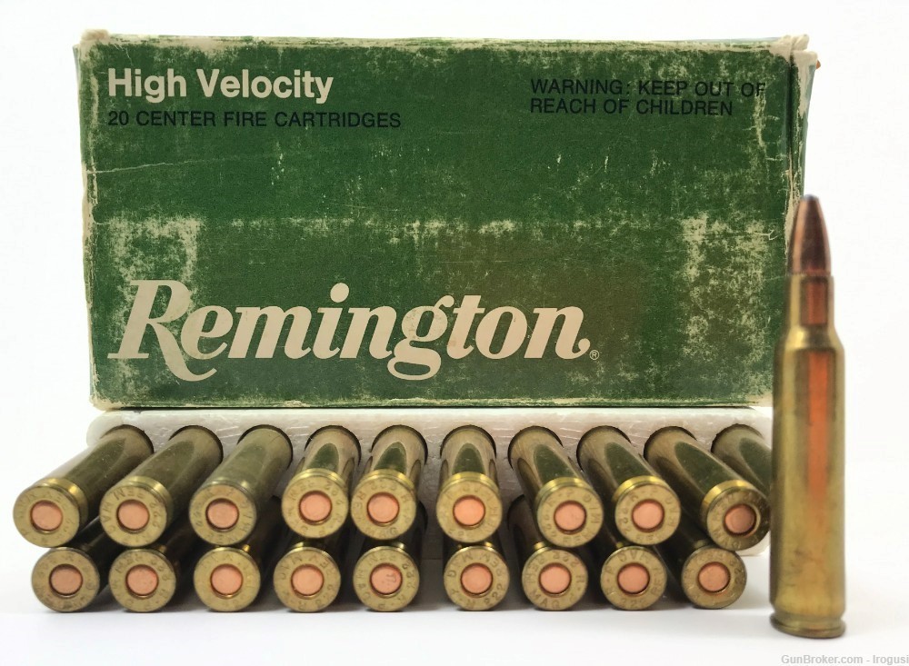 1974-84 Remington .222 Rem Mag 55 Gr Ptd Soft Pt FULL Vintage Box 1157-NR-img-0