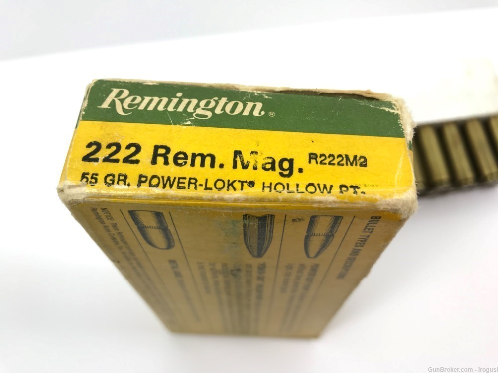 1974-84 Remington .222 Rem Mag 55 Gr Hollow PT 16 Rnd Vintage Box 1158-NX-img-5