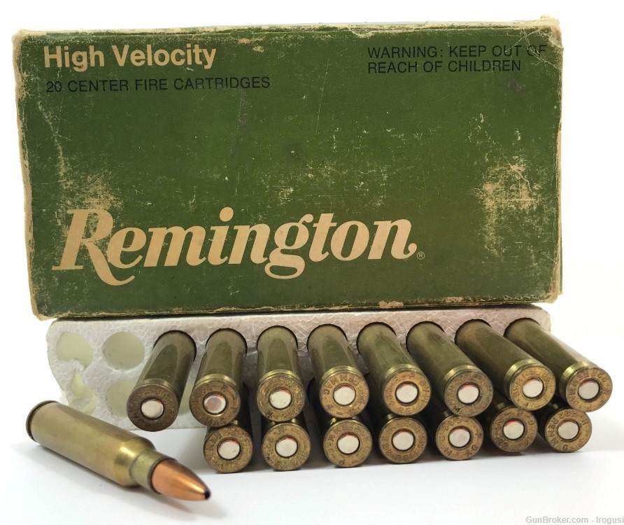 1974-84 Remington .222 Rem Mag 55 Gr Hollow PT 16 Rnd Vintage Box 1158-NX-img-0