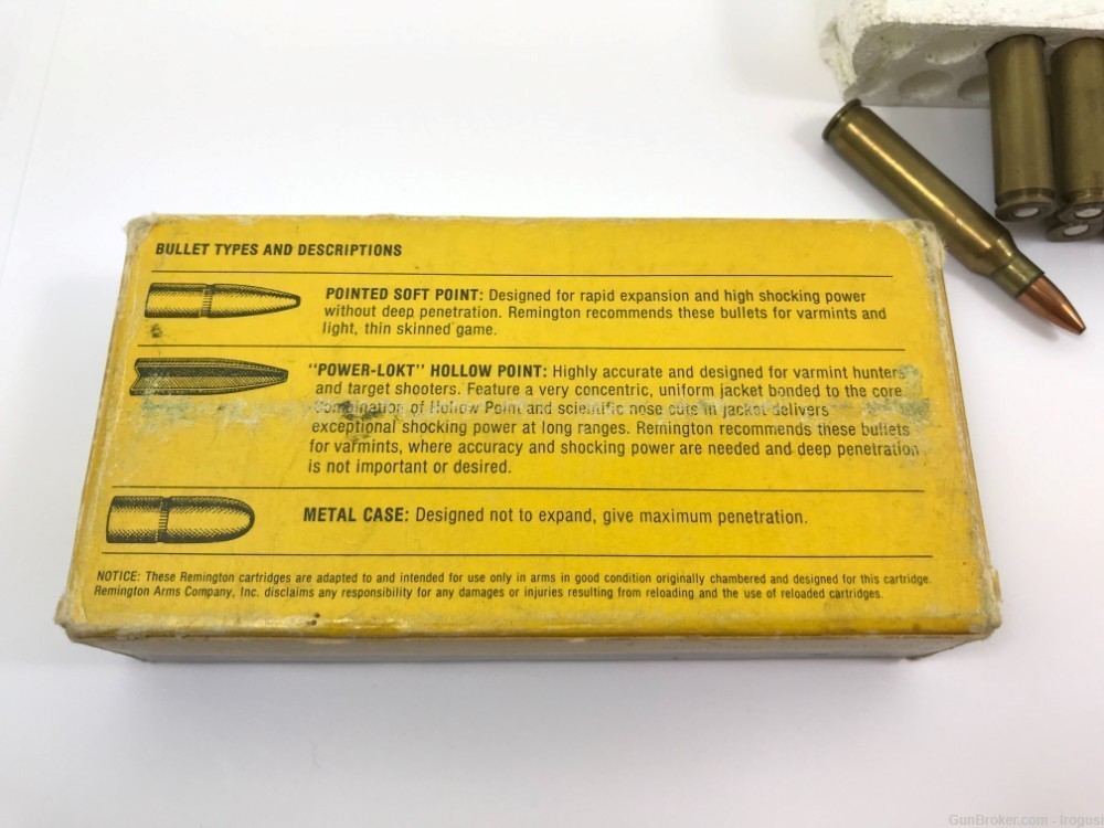 1974-84 Remington .222 Rem Mag 55 Gr Hollow PT 16 Rnd Vintage Box 1158-NX-img-1