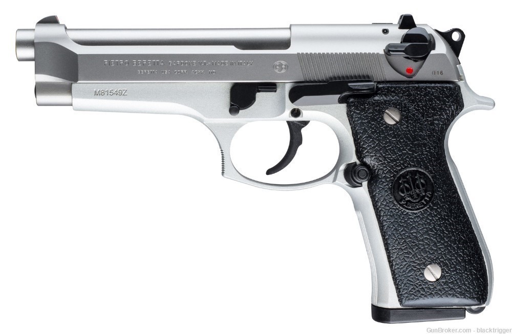 Beretta JS92F520M 92FS Inox 9mm 15+1 4.9" Satin Stainless Finish Black Grip-img-2