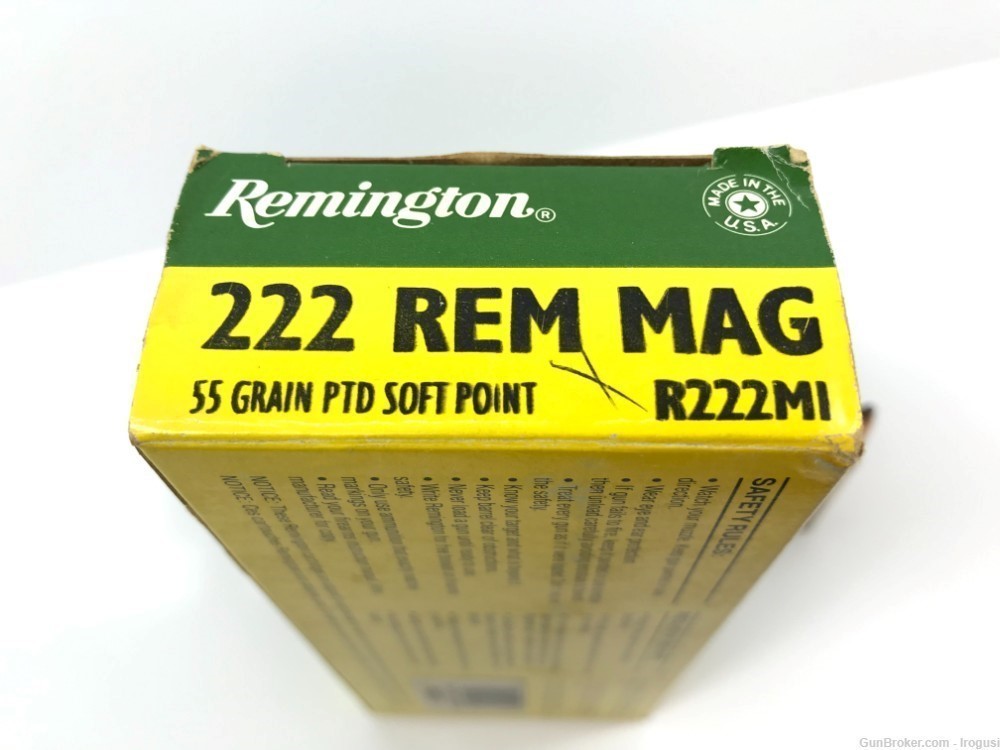  1974-84 Remington .222 Rem Mag 55 Gr Ptd Soft Pt FULL Vintage Box 1159-NR -img-4