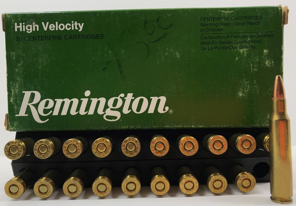  1974-84 Remington .222 Rem Mag 55 Gr Ptd Soft Pt FULL Vintage Box 1159-NR -img-0