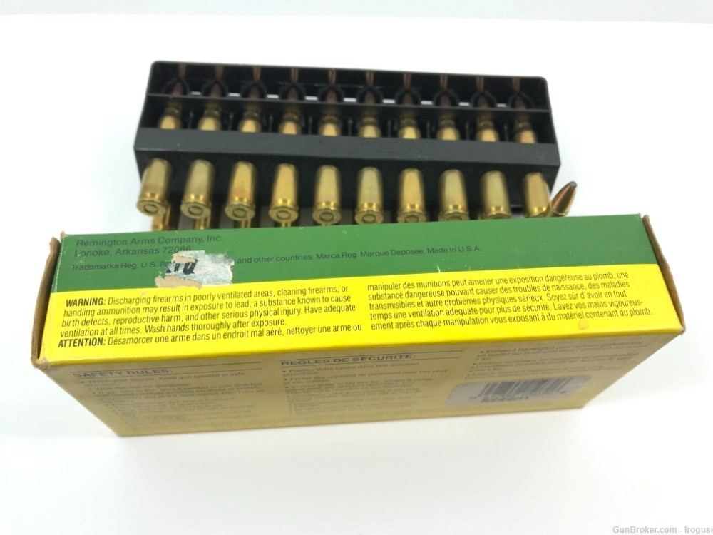  1974-84 Remington .222 Rem Mag 55 Gr Ptd Soft Pt FULL Vintage Box 1159-NR -img-2