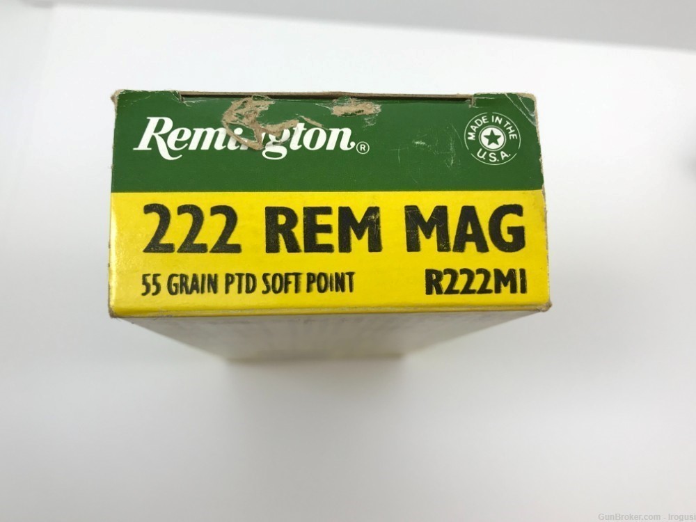  1974-84 Remington .222 Rem Mag 55 Gr Ptd Soft Pt FULL Vintage Box 1161-NR -img-5