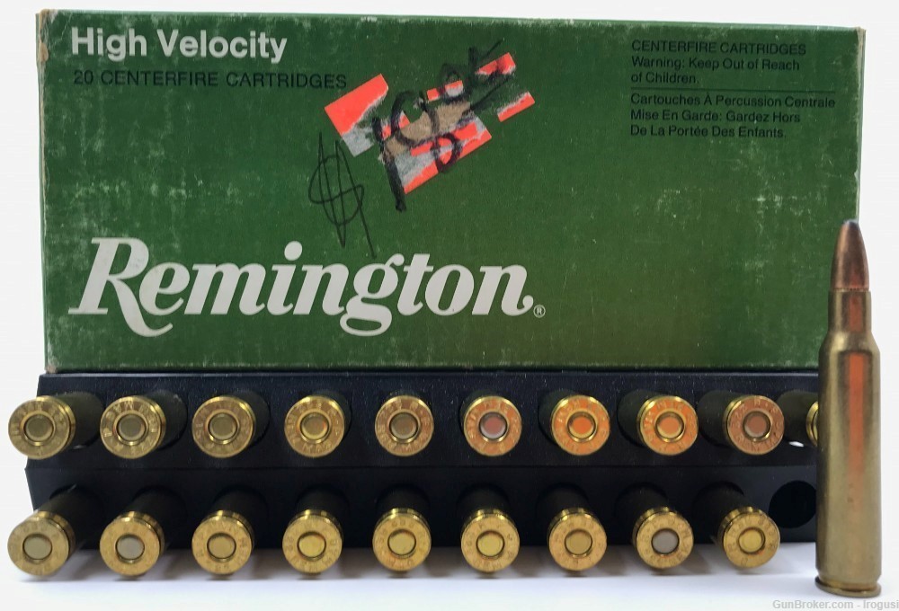  1974-84 Remington .222 Rem Mag 55 Gr Ptd Soft Pt FULL Vintage Box 1162-NR -img-0