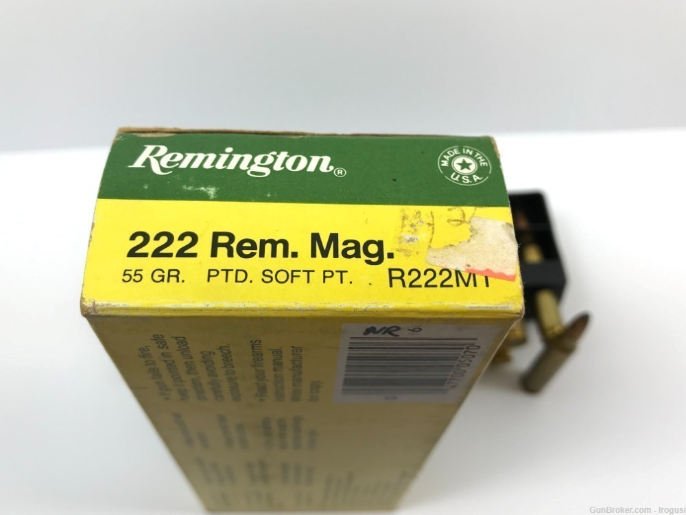  1974-84 Remington .222 Rem Mag 55 Gr Ptd Soft Pt FULL Vintage Box 1162-NR -img-4