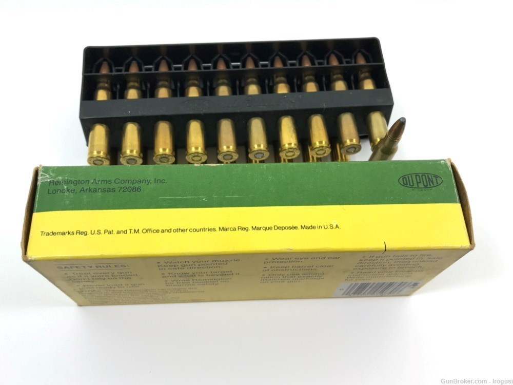  1974-84 Remington .222 Rem Mag 55 Gr Ptd Soft Pt FULL Vintage Box 1162-NR -img-3