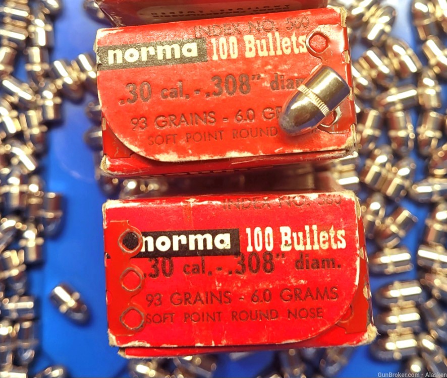 300 Norma ORIGINAL 93 gr Nickel plated bullets .30 Luger 7.65x21 Parabellum-img-2