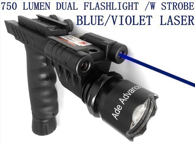 HG23 BLUE LASER+700 Lumen STROBE Flashlight+Foregrip-img-0