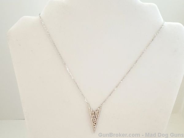 Yagi Designs Necklace. Simulated Diamonds. White Gold. Y13. *REDUCED*-img-2