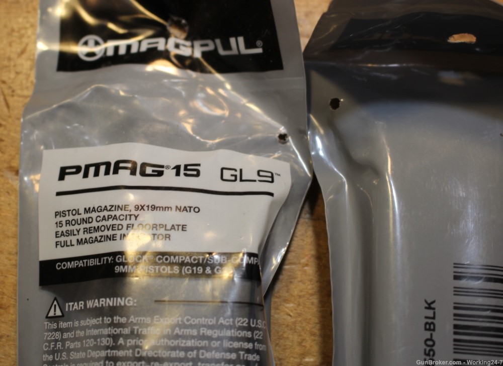 Set of 3 MAGPUL GL9 15 Round Capacity Magazine fits Glock 19 G19 Pistol Gun-img-1