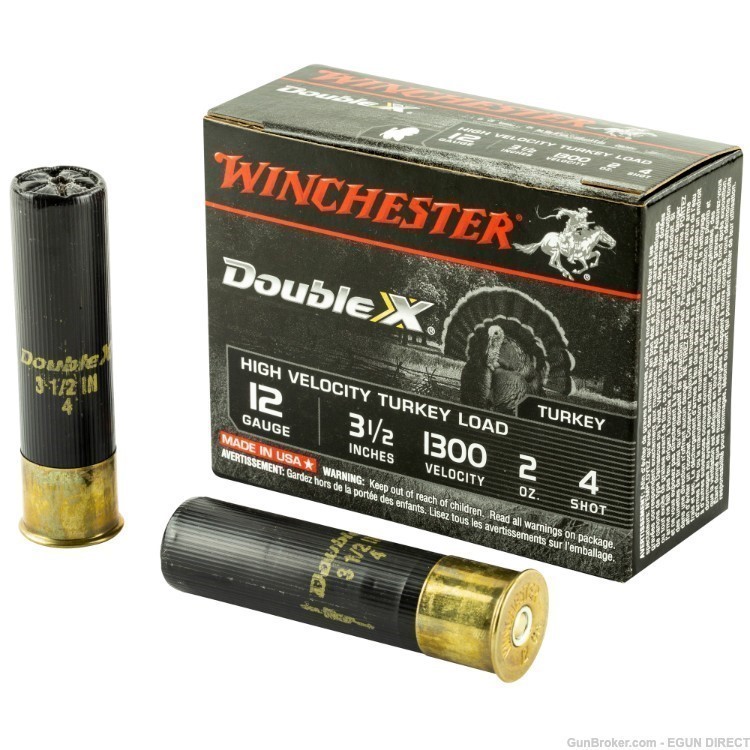 Winchester Double X Hi-Velocity Ammo 12 Gauge 3.5" 4 Shot 10 Rounds-img-0