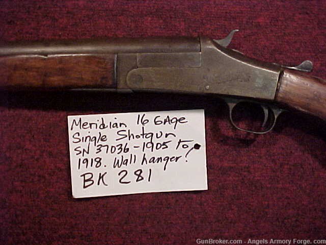 BK# 281 - Meridian Single Barrel 16 Guage Shotgun-img-2