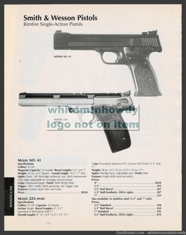 2003 SMITH & WESSON Model 41 and 22A Sport Pistol Original  PRINT AD-img-0