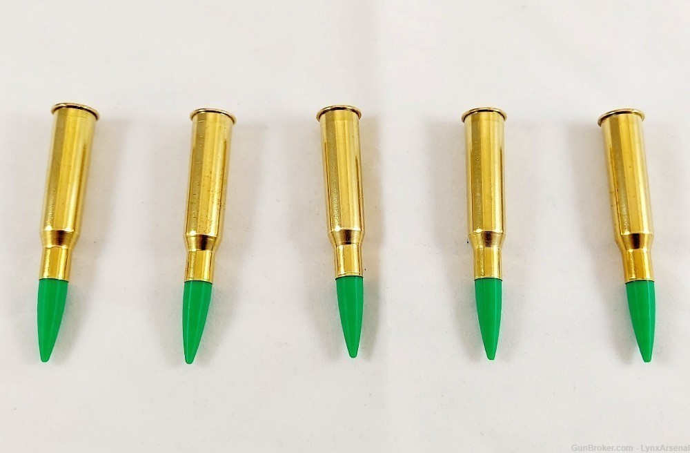 7.62x54R Brass Snap caps / Dummy Training Rounds - Set of 5 - Green-img-2