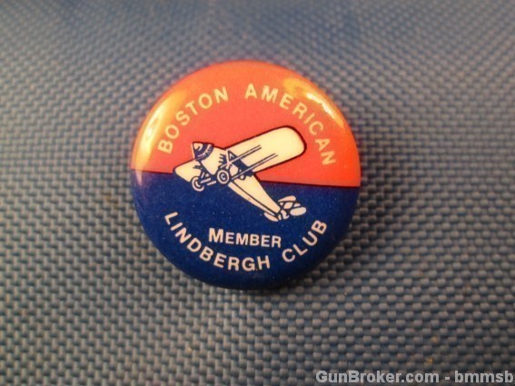 BOSTON AMERICAN MEMBER LINDBERGH CLUB Pinback-img-0