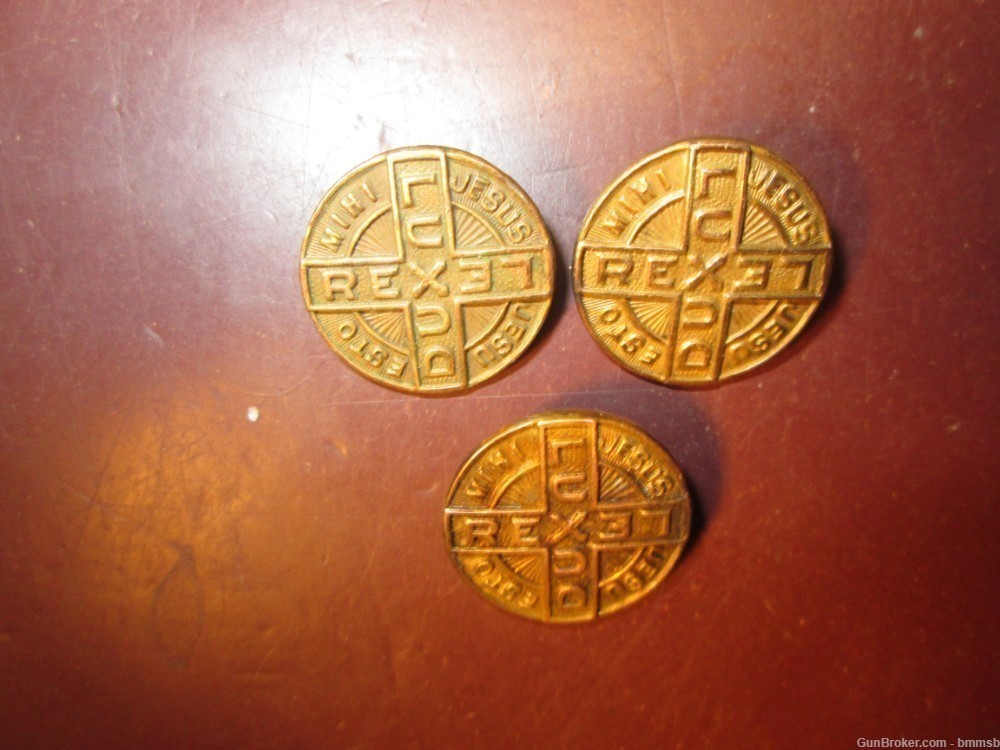Three Religious Badges from WW 2 Veteran, 1/20th 10 K Gold, 1950's Vintage-img-2
