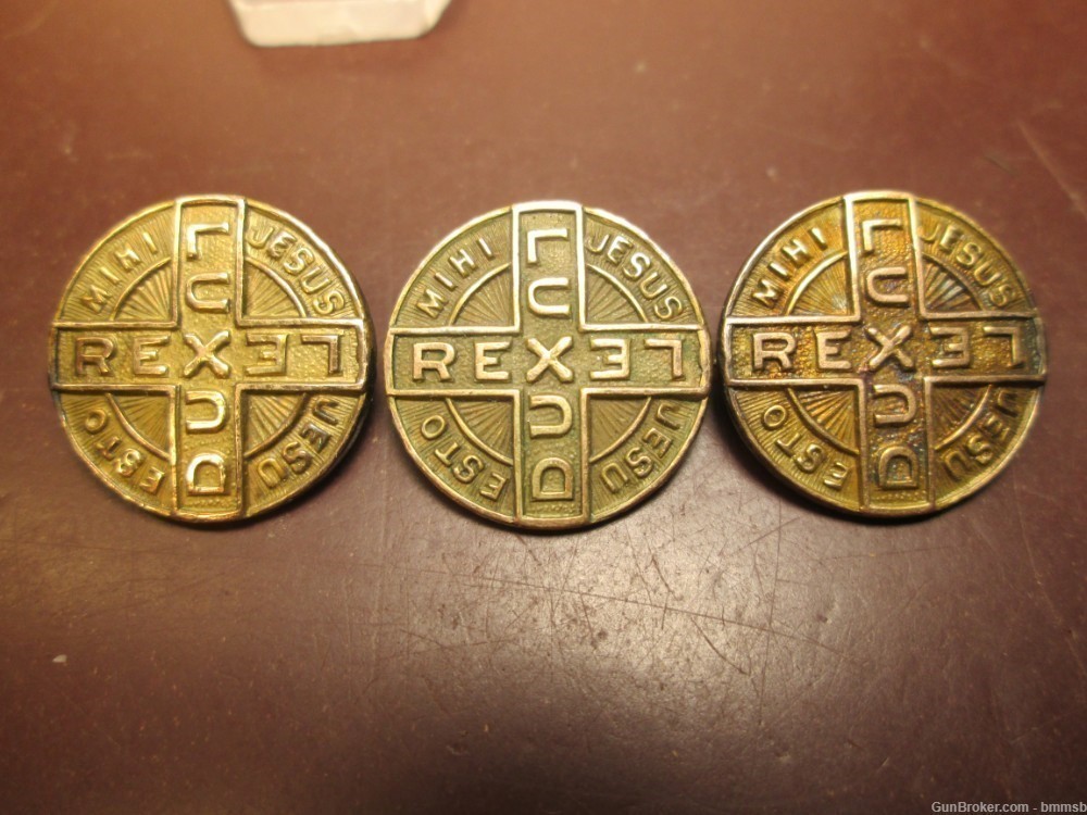 Three Religious Badges from WW 2 Veteran, 1/20th 10 K Gold, 1950's Vintage-img-1